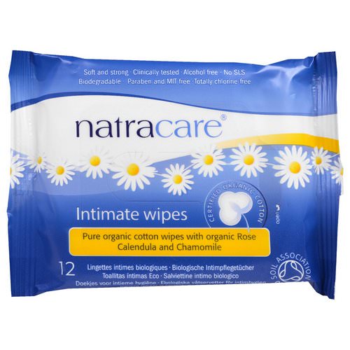 Natracare, Certified Organic Cotton Intimate Wipes, 12 Wipes Review