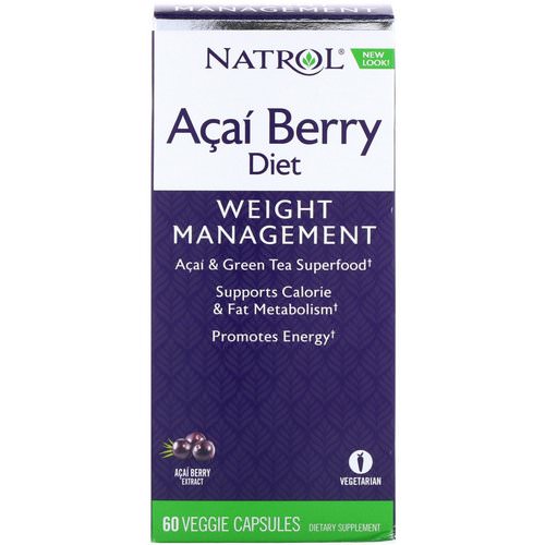 Natrol, Acai Berry Diet, Acai & Green Tea Superfoods, 60 Veggie Capsules Review