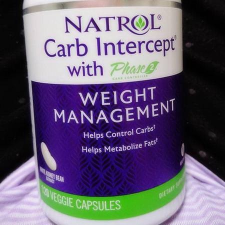 Natrol, Carb Intercept with Phase 2 Carb Controller, 1000 mg, 60 Veggie Caps
