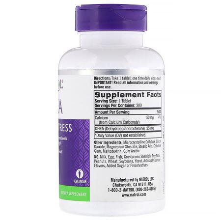 DHEA補充劑: Natrol, DHEA, 25 mg, 300 Tablets