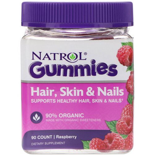 Natrol, Gummies, Hair, Skin & Nails, Raspberry, 90 Count Review