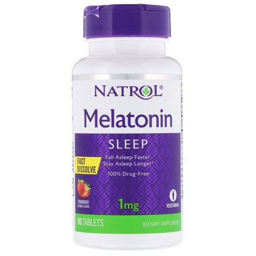 Natrol, Melatonin, Fast Dissolve, Strawberry, 1 mg, 90 Tablets Review