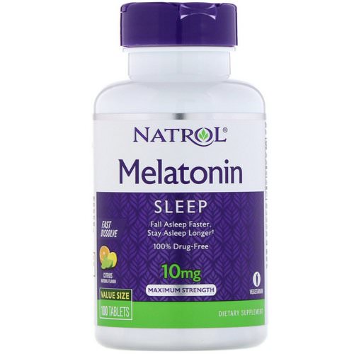 Natrol, Melatonin, Maximum Strength, Citrus Flavor, 10 mg, 100 Tablets Review