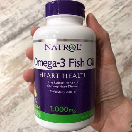 Natrol, Omega-3 Fish Oil, Natural Lemon Flavor, 1,000 mg, 150 Softgels