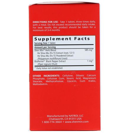 指甲, 皮膚: Natrol, Shen Min, Hair Nutrient, Original Formula, 90 Tablets