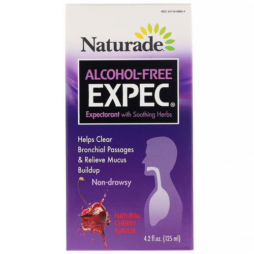 Naturade, Alcohol Free EXPEC, Herbal Expectorant, Natural Cherry Flavor, 4.2 fl oz (125 ml) Review