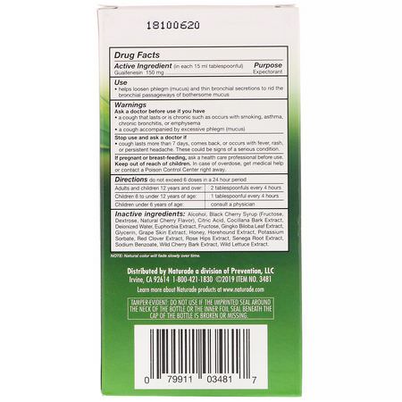 流感, 咳嗽: Naturade, Herbal EXPEC, Herbal Expectorant, Natural Cherry Flavor, 4.2 fl oz (125 ml)