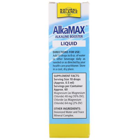 微量元素: Natural Balance, AlkaMax, Alkaline Booster Liquid, Unflavored, 1 fl oz (30 ml)