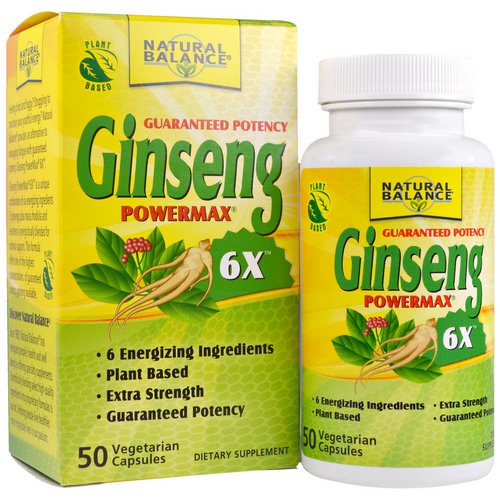 Natural Balance, Ginseng Powermax 6X, 50 Veggie Caps Review