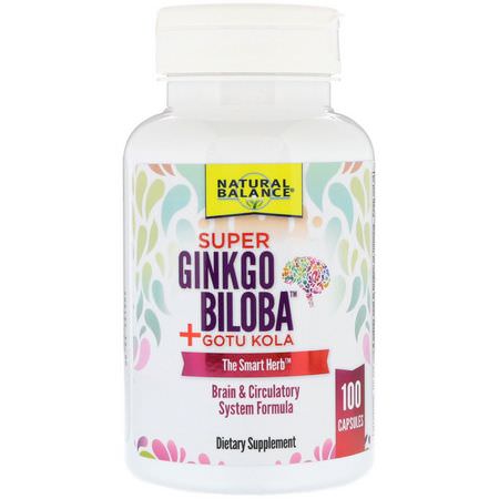 Natural Balance Herbal Formulas Ginkgo Biloba - 銀杏葉, 草藥, 順勢療法, 草藥