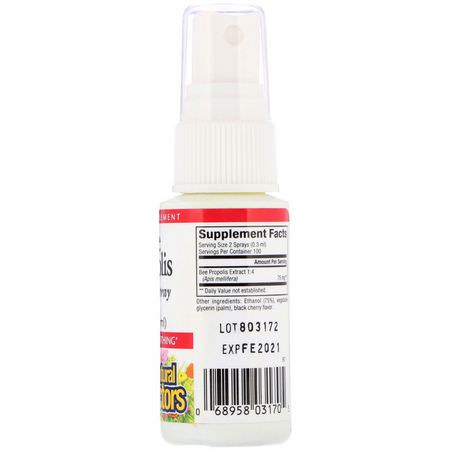 蜂膠, 蜂產品: Natural Factors, Bee Propolis Throat Spray, 1 fl oz (30 ml)