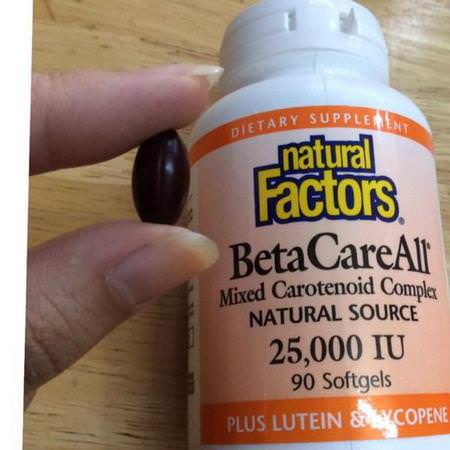 Natural Factors Beta Carotene - β-胡蘿蔔素, 抗氧化劑, 補品