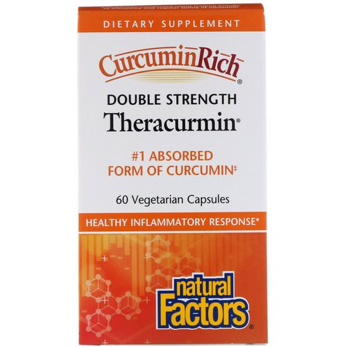 Natural Factors, CurcuminRich, Double Strength Theracurmin, 60 Vegetarian Capsules Review