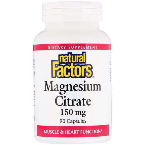 Natural Factors, Magnesium Citrate, 150 mg, 90 Capsules Review
