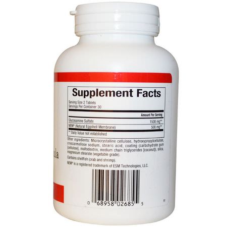 氨基葡萄糖軟骨素, 關節: Natural Factors, NEM Knee & Joint Formula with Glucosamine, 60 Tablets