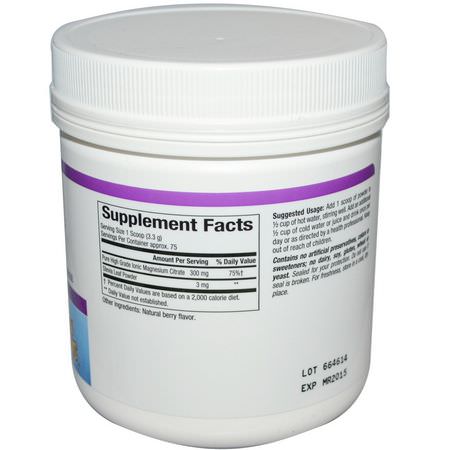 鎮靜, 鎂: Natural Factors, Stress-Relax, Magnesium Citrate, Natural Berry Drink Mix, 8.8 oz (250 g) Powder