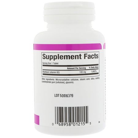 維生素B, 維生素: Natural Factors, Vitamin B2 Riboflavin, 100 mg, 90 Tablets
