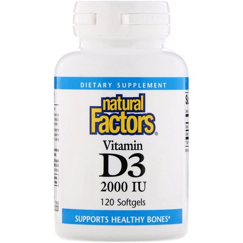 Natural Factors, Vitamin D3, 2000 IU, 120 Softgels Review