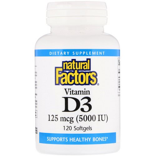 Natural Factors, Vitamin D3, 5000 IU, 120 Softgels Review