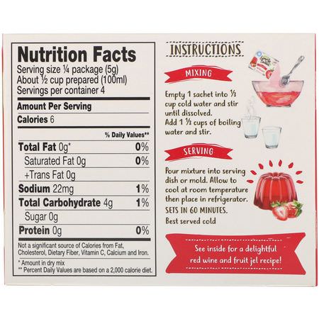 混合物, 麵粉: Natural Simply Delish, Natural Jel Dessert, Strawberry, 0.7 oz (20 g)