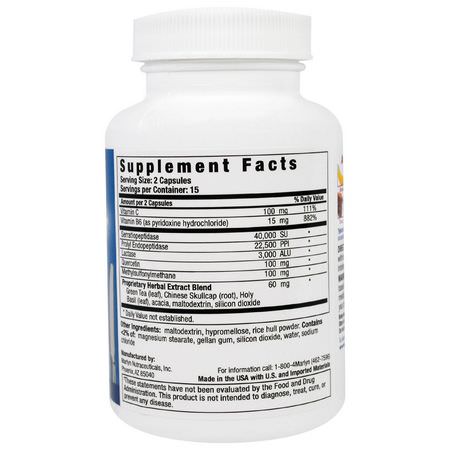 蛋白水解酶, 消化: Naturally Vitamins, Histame, Food Intolerance Support Supplement, 30 Capsules