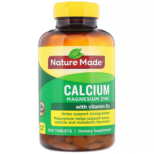 Nature Made, Calcium Magnesium Zinc with Vitamin D3, 300 Tablets Review