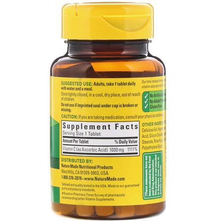 : Nature Made, Vitamin C with Rose Hips, Time Release, 1000 mg, 60 Tablets