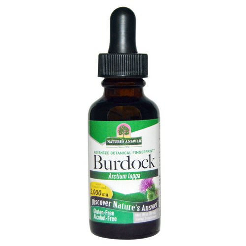 Nature's Answer, Burdock, Alcohol-Free, 2,000 mg, 1 fl oz (30 ml) Review