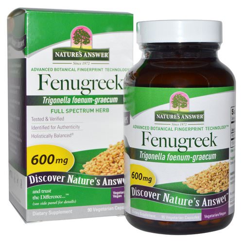 Nature's Answer, Fenugreek, 600 mg, 90 Vegetarian Capsules Review
