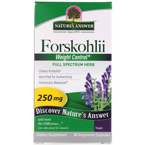 Nature's Answer, Forskohlii, 250 mg, 60 Vegetarian Capsules Review