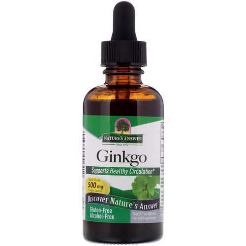 Nature's Answer, Ginkgo, Alcohol-Free, 500 mg, 2 fl oz (60 ml) Review