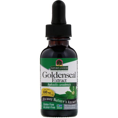Nature's Answer, Goldenseal Extract, Alcohol Free, 500 mg, 1 fl oz (30 ml) Review