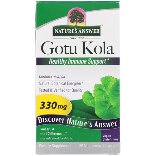 Nature's Answer, Gotu Kola, Healthy Immune Support, 330 mg, 60 Vegetarian Capsules Review