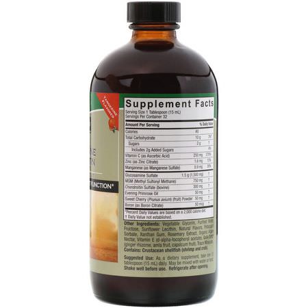 葡萄糖胺軟骨素, 關節: Nature's Answer, Liquid Glucosamine Chondroitin, Tangerine Flavored, 16 fl oz (480 ml)