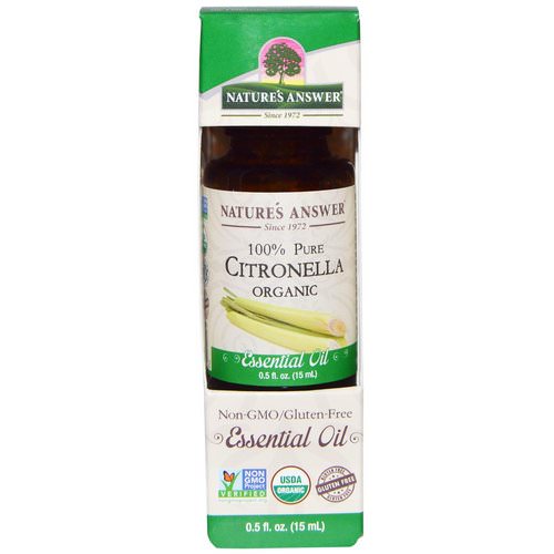 Nature's Answer, Organic Essential Oil, 100% Pure Citronella, 0.5 fl oz (15 ml) Review