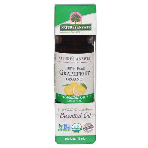 Nature's Answer, Organic Essential Oil, 100% Pure Grapefruit, 0.5 fl oz (15 ml) Review