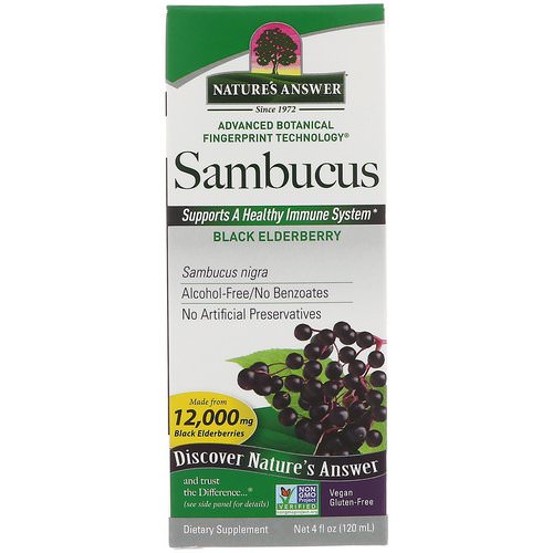 Nature's Answer, Sambucus, Black ElderBerry, 12,000 mg, 4 fl oz (120 ml) Review