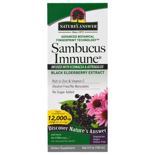Nature's Answer, Sambucus Immune, Infused with Echinacea & Astragalus, 12,000 mg, 4 fl oz (120 ml) Review