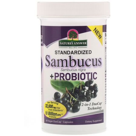 Nature's Answer Elderberry Sambucus Probiotic Formulas - 益生菌, 消化, 補品, 接骨木接骨木