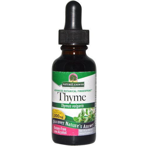Nature's Answer, Thyme, Low Alcohol, 1,000 mg, 1 fl oz (30 ml) Review