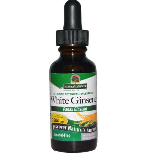 Nature's Answer, White Ginseng, Alcohol-Free, 1000 mg, 1 fl oz (30 ml) Review