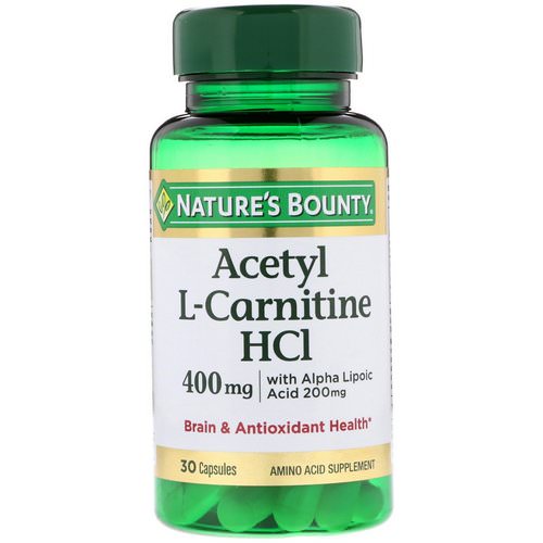 Nature's Bounty, Acetyl L-Carnitine HCI, 400 mg, 30 Capsules Review
