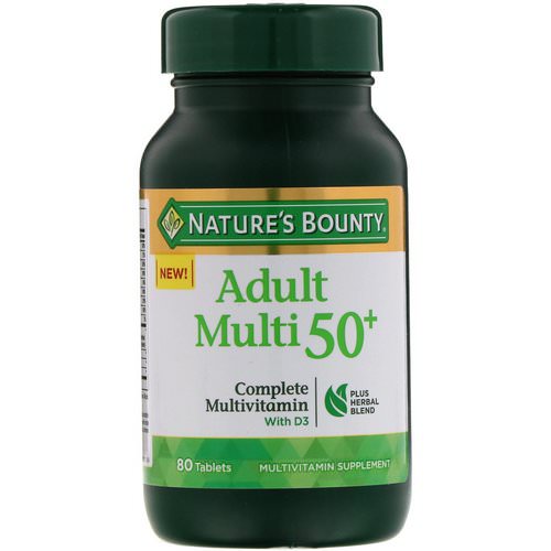 Nature's Bounty, Adult Multi 50+, Complete Multivitamin with D3, 80 Tablets Review