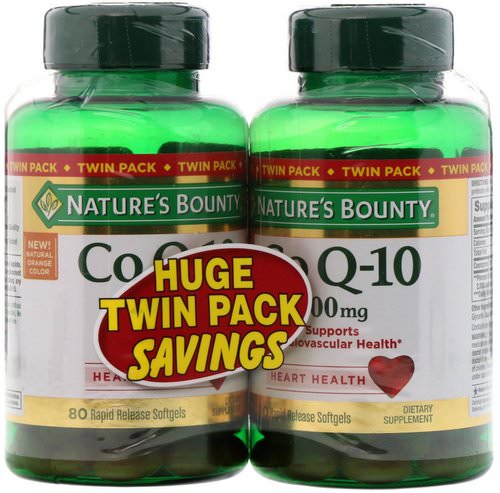 Nature's Bounty, Co Q-10, Twin Pack, 200 mg, 80 Rapid Release Softgels Each Review