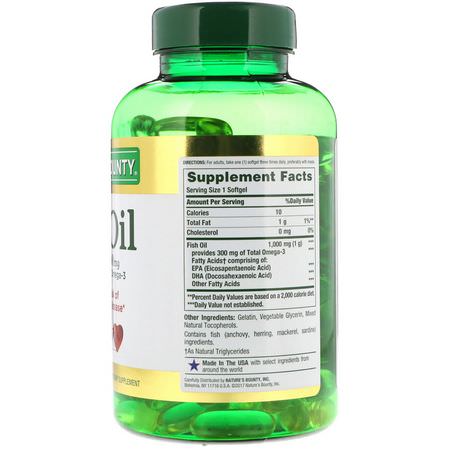 Omega-3魚油, EPA DHA: Nature's Bounty, Fish Oil, 1000 mg, 145 Rapid Release Softgels