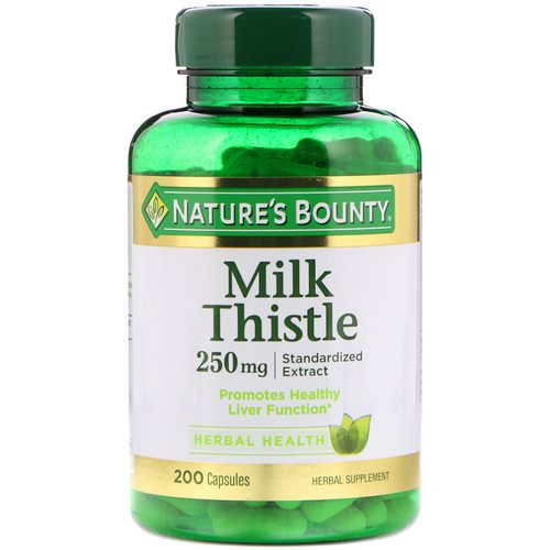 Nature's Bounty, Milk Thistle, 250 mg, 200 Capsules Review