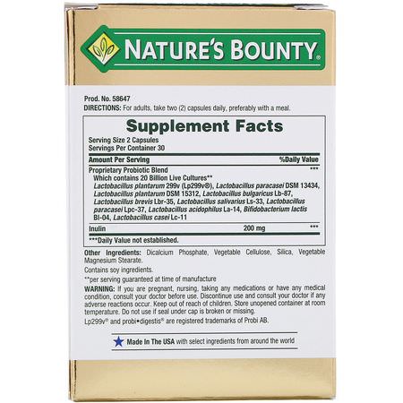 益生菌, 消化: Nature's Bounty, Ultra Strength Probiotic 10, 60 Capsules