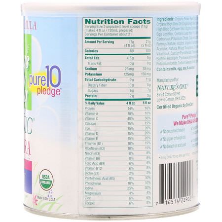 奶粉: Nature's One, Baby's Only Organic, Toddler Formula, DHA & ARA, Dairy, 12.7 oz (360 g)