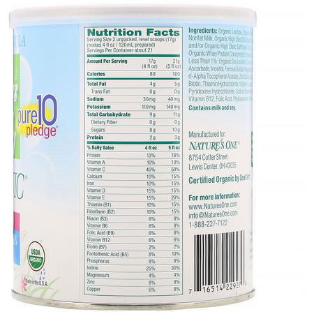 奶粉: Nature's One, Baby's Only Organic, Toddler Formula Whey Protein, Dairy, 12.7 oz (360 g)