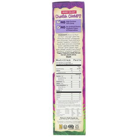 早餐穀物: Nature's Path, EnviroKidz, Organic Berry Blast Cheetah Chomps, 10 oz (284 g)